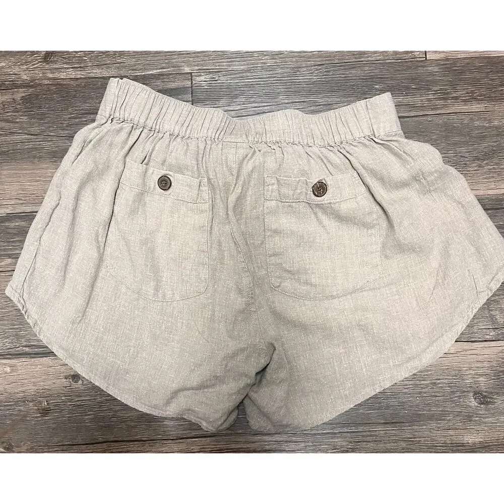 Patagonia Garden Island Short XS Beige Linen Hemp Tie Waist Coastal Summer Beach - Picture 3 of 11